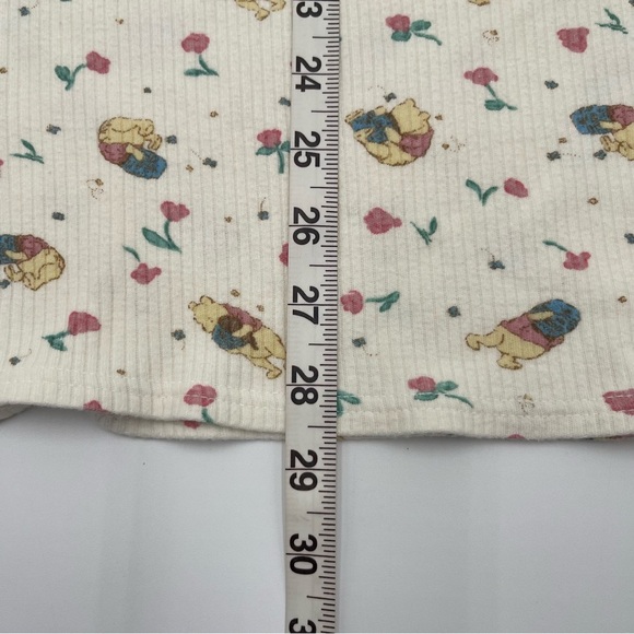 Vintage Disney Winnie the Pooh Floral Top Cotton Henley Pajama Shirt Women’s XL - Picture 14 of 15